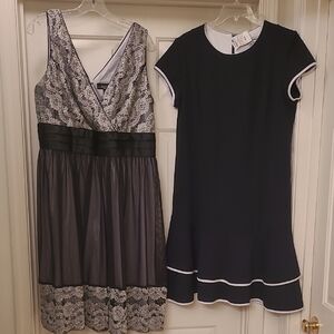 Elegant Black and Gray Lace Dress